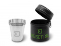 Delphin RESET  4v1 Rozsdamentes acél pálinkáspohár készlet 4x70ml