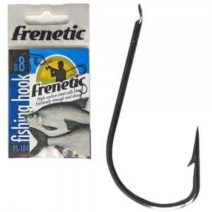 Frenetic FS104 black nikkel apróhalas lapkás horog 12