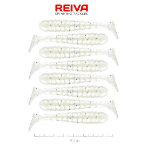 Reiva Stream Shad 8cm (gyöngyházfehér pöttyös)