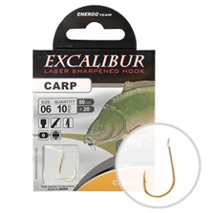 Excalibur Kötött Horog Carp Classic Gold