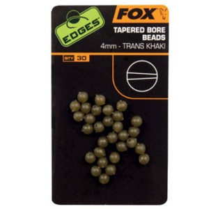 Fox Edges Tapered Bore Beads Trans Khaki