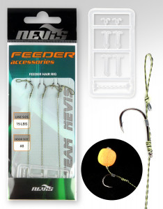 Feeder előke fonott zsinóron  6-os 3db/cs