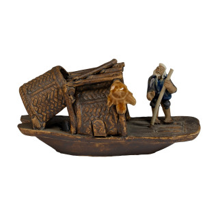 Kerámia Figura - Csónakos Álló Halász