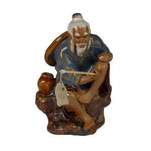 Kerámia Figura - Horgász Kulaccsal
