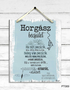 Dekor Falikép- Horgász Becsület