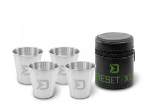 Delphin RESET  4v1 Rozsdamentes acél pálinkáspohár készlet 4x70ml