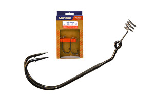 MUSTAD FROG DOUBLE HOOK - 2X STRONG BLACK NICKEL 2/1 2DB/CS