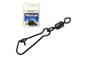 MUSTAD ROLLING SWIVEL W/DIAMOND EYE & J-SNAP 4 BLACK NICKEL 10DB/CSOMAG