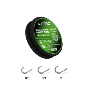 NYTRO NTO-B3 BIG FISH ELŐKÖTÖTT SZAKÁLL NÉLKÜLI HAJSZÁLELŐKÉS ELŐKE 25 CM 8/0,30MM